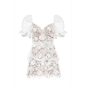 Self-Portrait White Lace Mini Dress US 4 Bridal Graduation Wedding Romantic